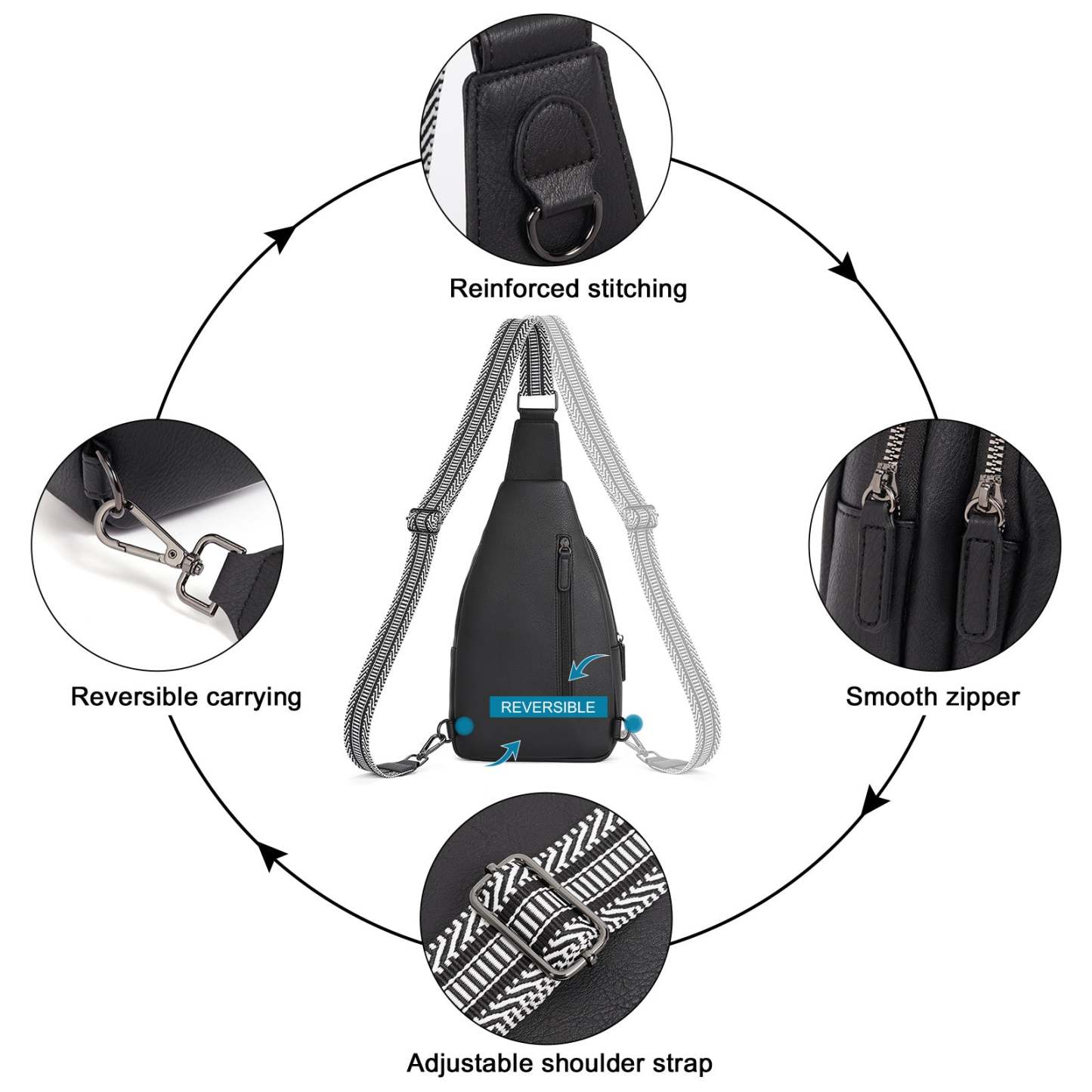 Sling Bag for Women Crossbody Leather