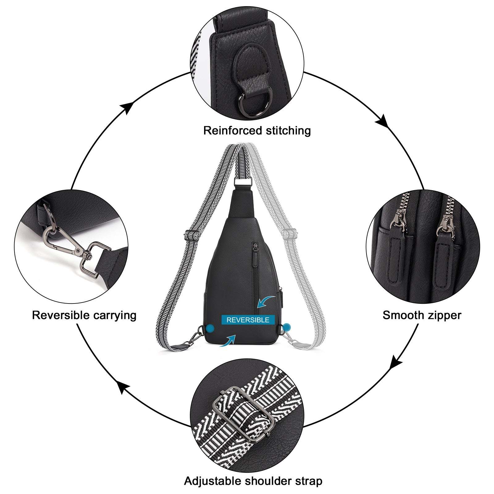 Sling Bag for Women Crossbody Leather