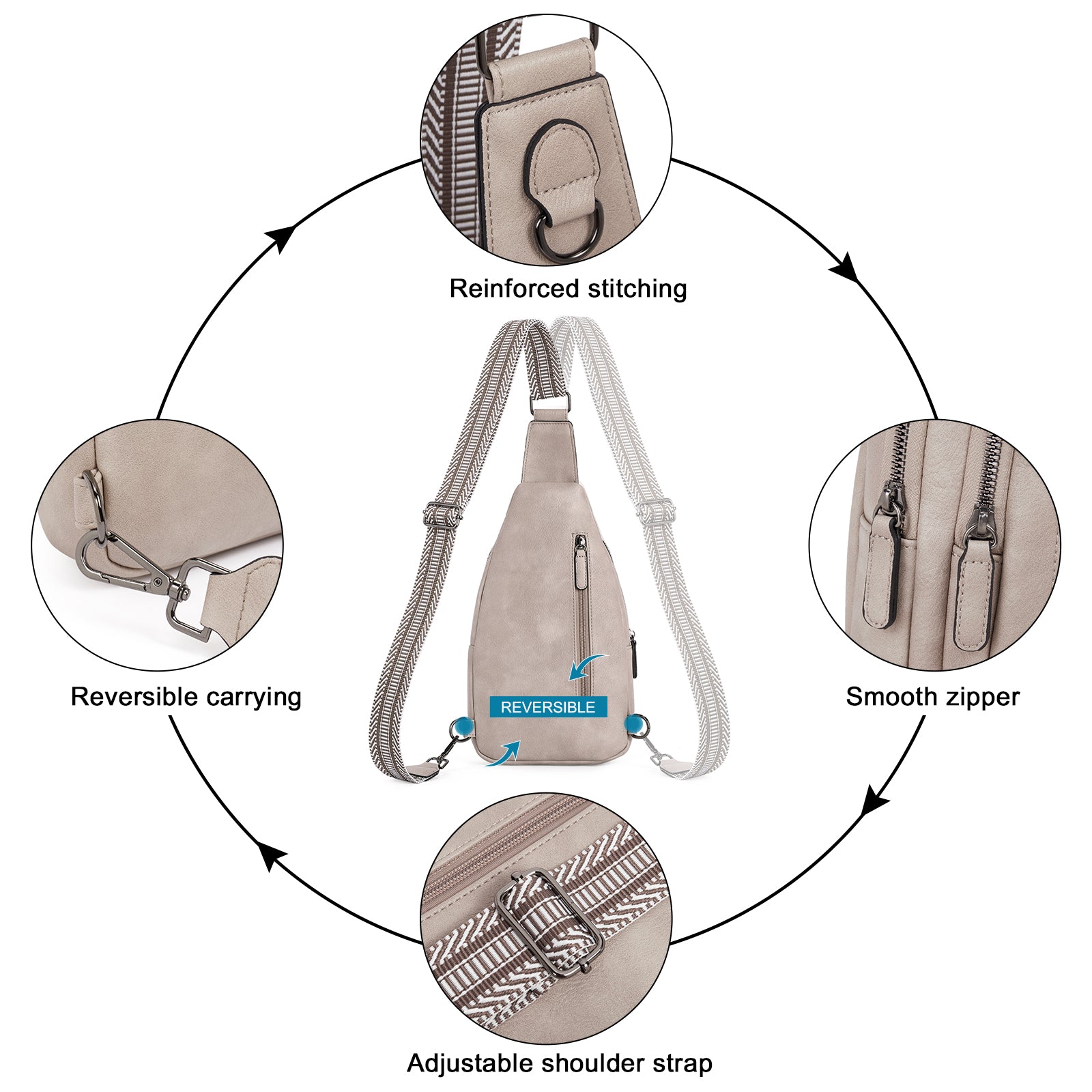 Sling Bag for Women Crossbody Leather