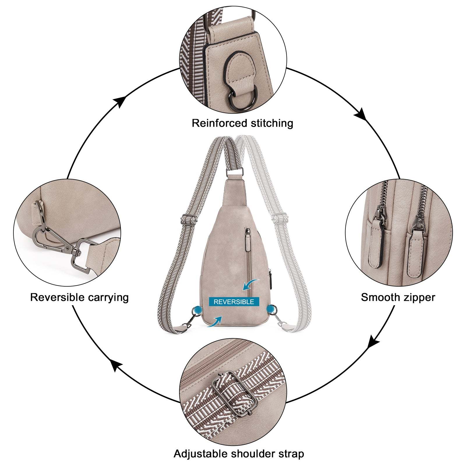 Sling Bag for Women Crossbody Leather