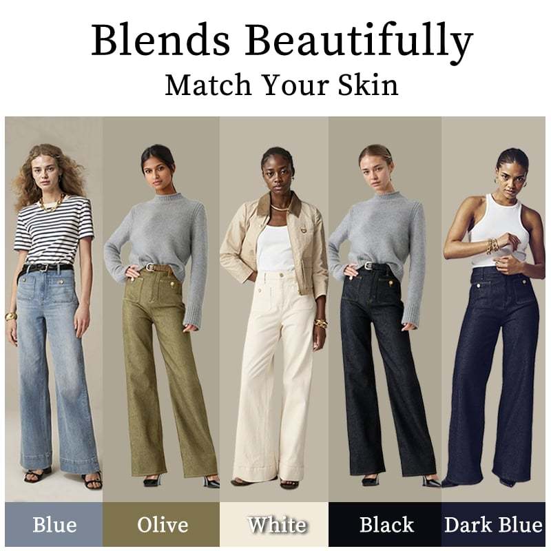 🧣🔥Spring Fashion Update👖Tummy Control Sailor Wide Leg Trouser