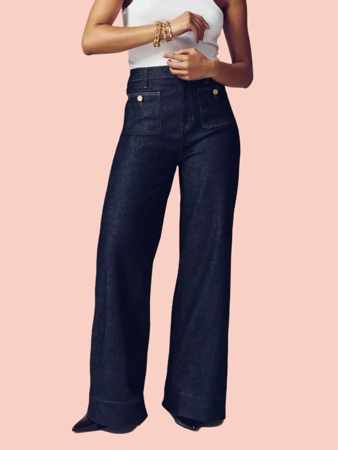 🧣🔥Spring Fashion Update👖Tummy Control Sailor Wide Leg Trouser