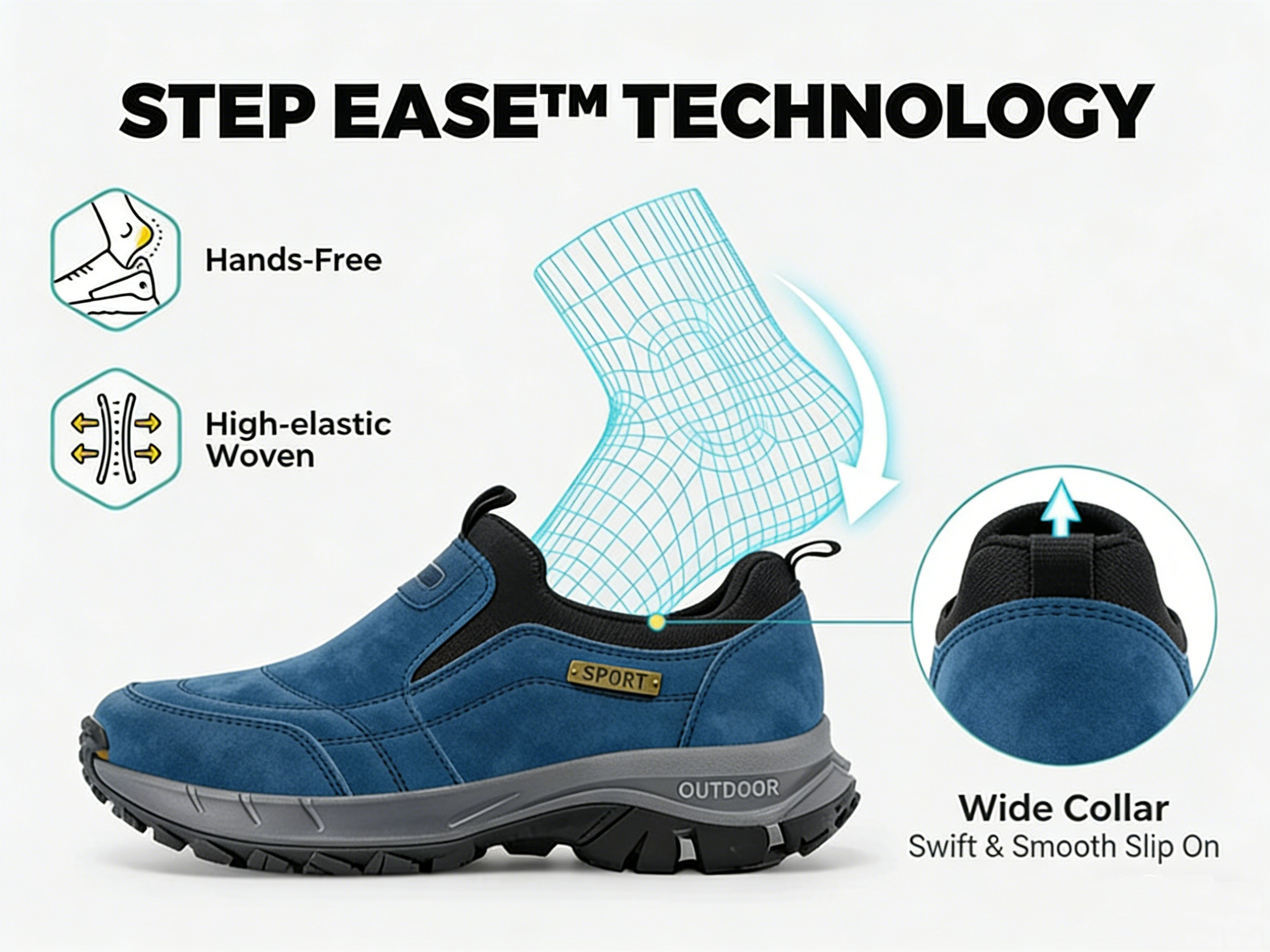 Outdoor Non-slip Comfy Arch Support Walking Shoes, Comfy Orthopedic Walking Shoes