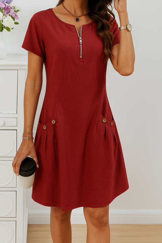 Barbara | Stylish Sleeve Dress with Pockets for Everyday Wear