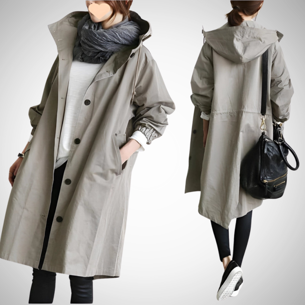 Water Resistant Oversized Hooded Windbreaker Rain Jacket