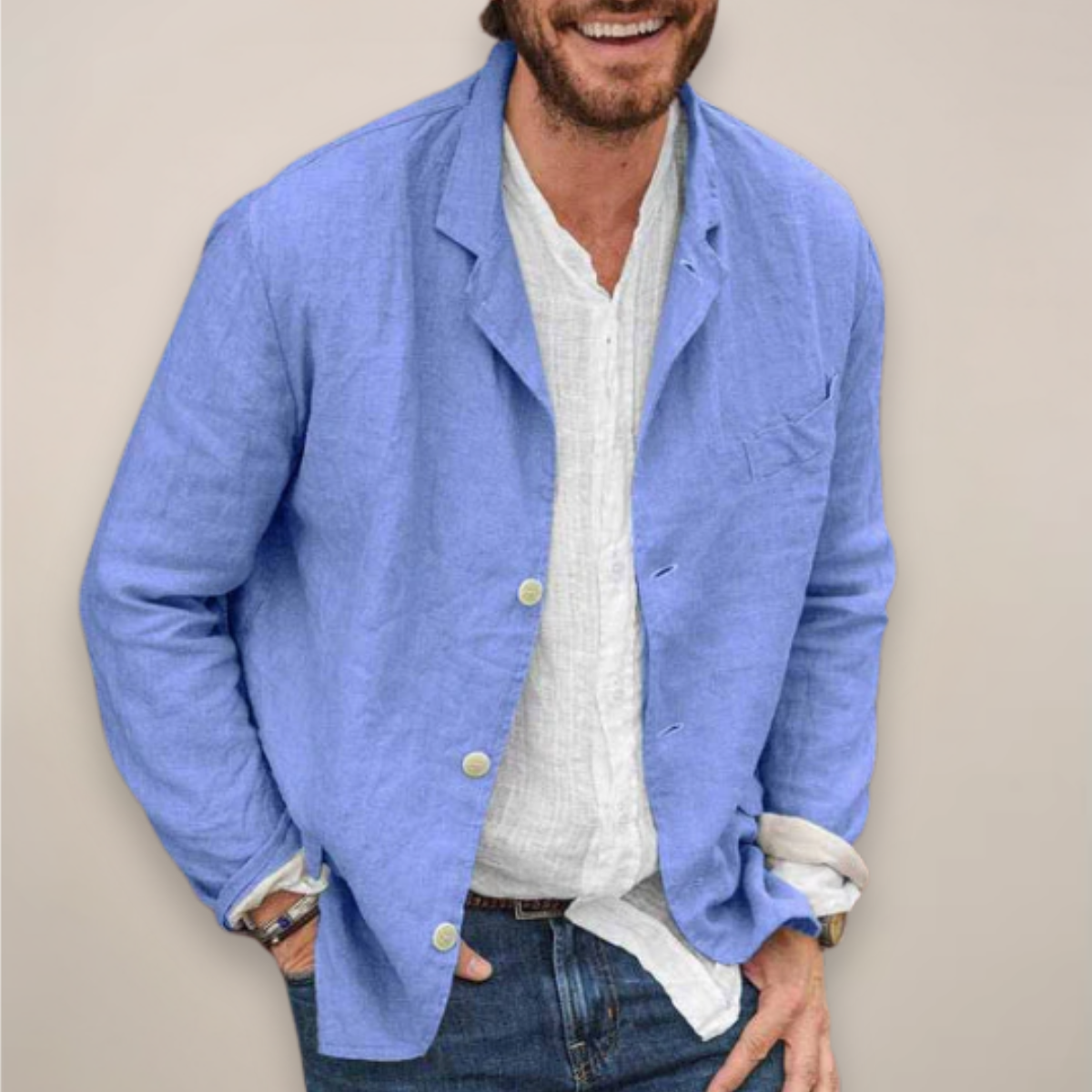 Men’s Linen Blazer Jacket – Relaxed Fit, Breathable Everyday Style