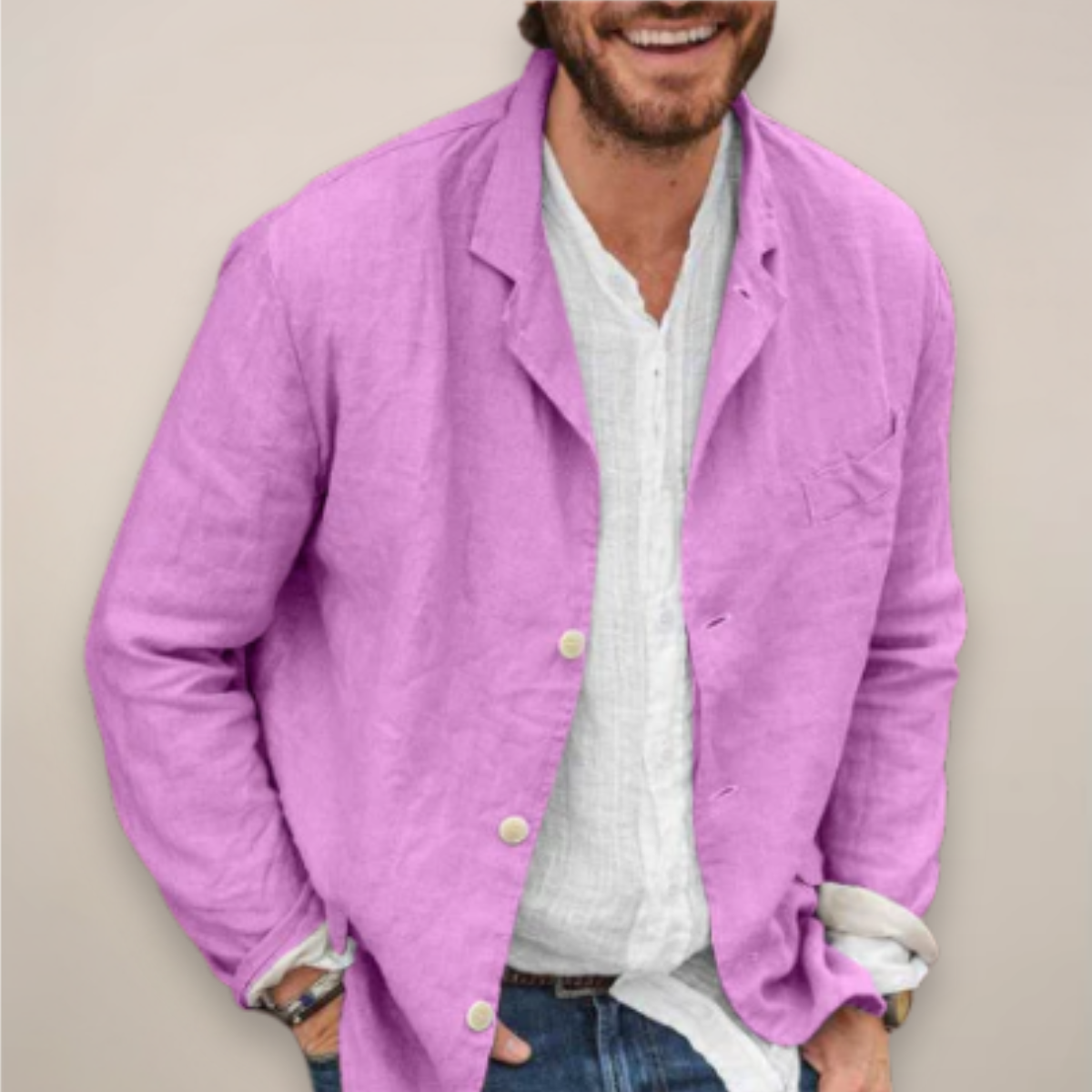 Men’s Linen Blazer Jacket – Relaxed Fit, Breathable Everyday Style