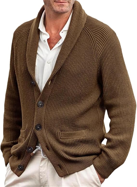 Men’s Shawl Collar Cardigan – Smart Casual Layering