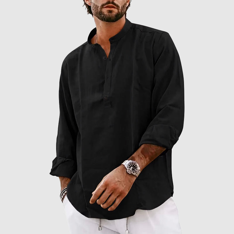 Roberto Russo | Linen Henley Shirt