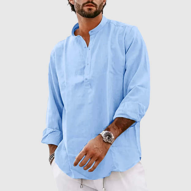 Roberto Russo | Linen Henley Shirt