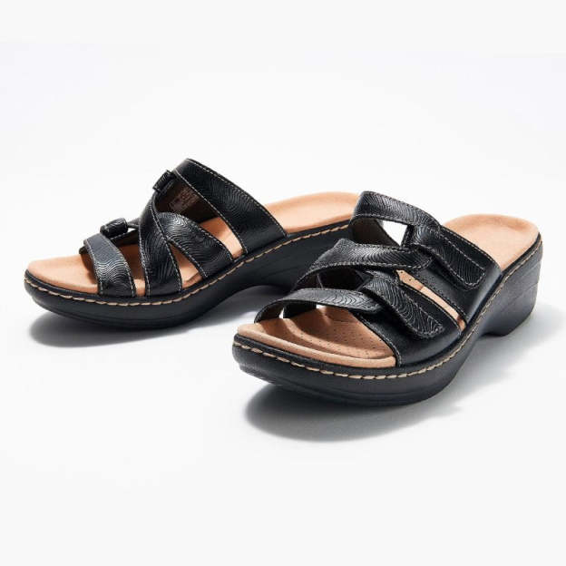 Orthopedic Wedge Sandals Women Wide Toe Arch Support Rubber Patent Leather Retro