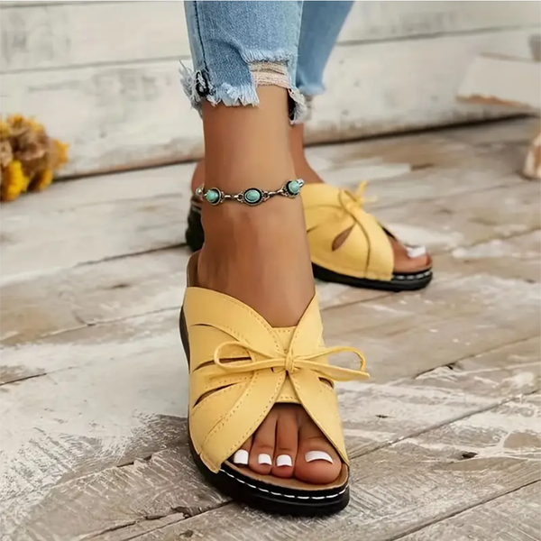 Women's Summer Bow Arch Support Wedge Sandals