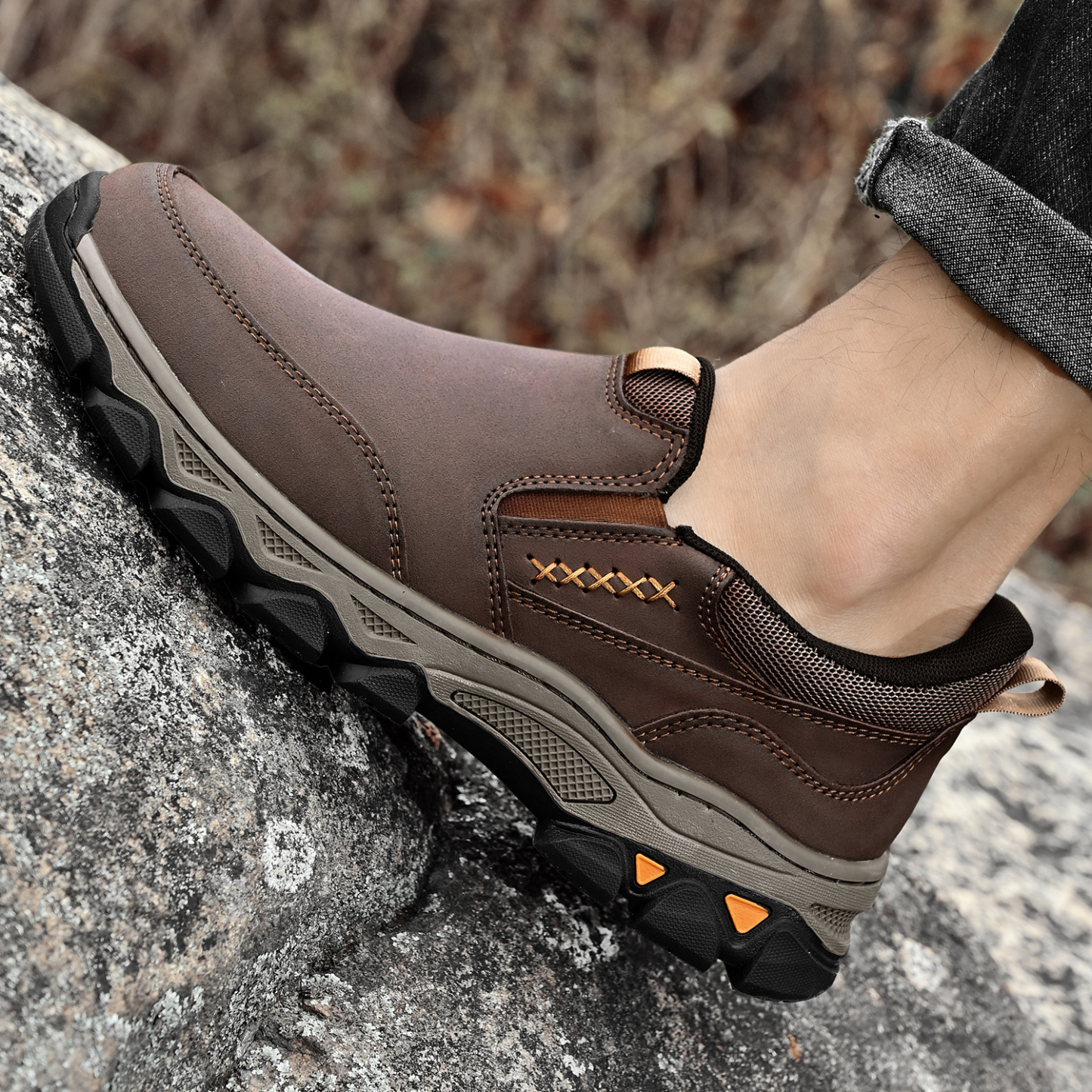 ⏰Promotion 60% OFF - 2025 New Men's Orthopedic Hands-Free Genuine Leather Slip On Loafers