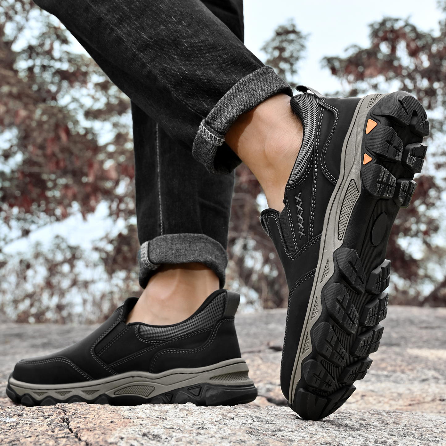 ⏰Promotion 60% OFF - 2025 New Men's Orthopedic Hands-Free Genuine Leather Slip On Loafers