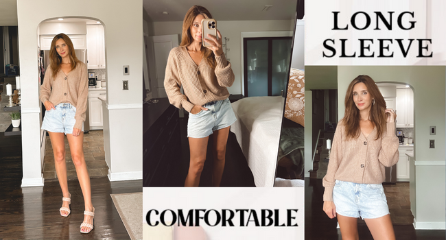 V Neck Button Cardigan
