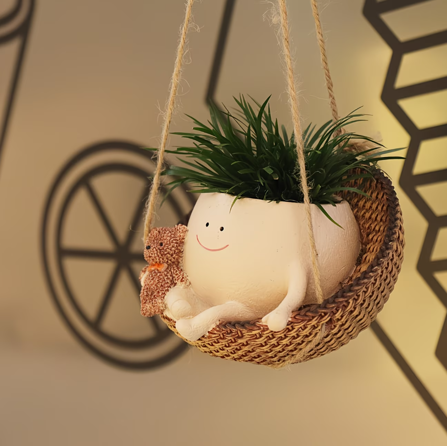 Rocking Hanging Bear Smiley Pot ATDA35483