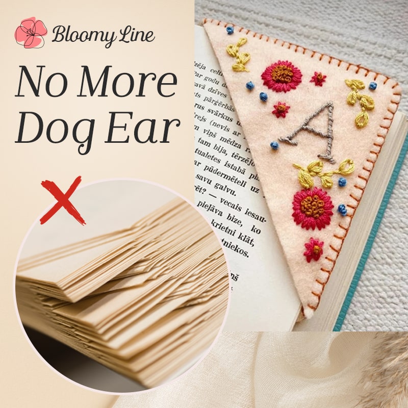 📚🔖$9.99📚🔖 - personalized hand embroidered corner bookmark pattern