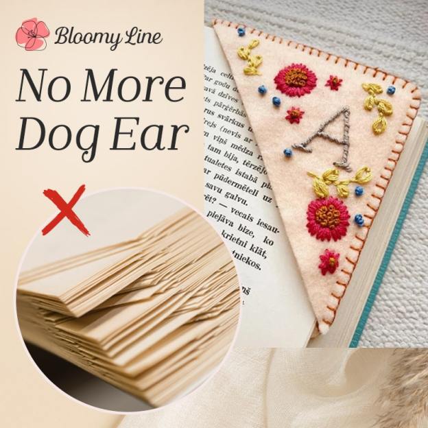 📚🔖$9.99📚🔖 - personalized hand embroidered corner bookmark pattern