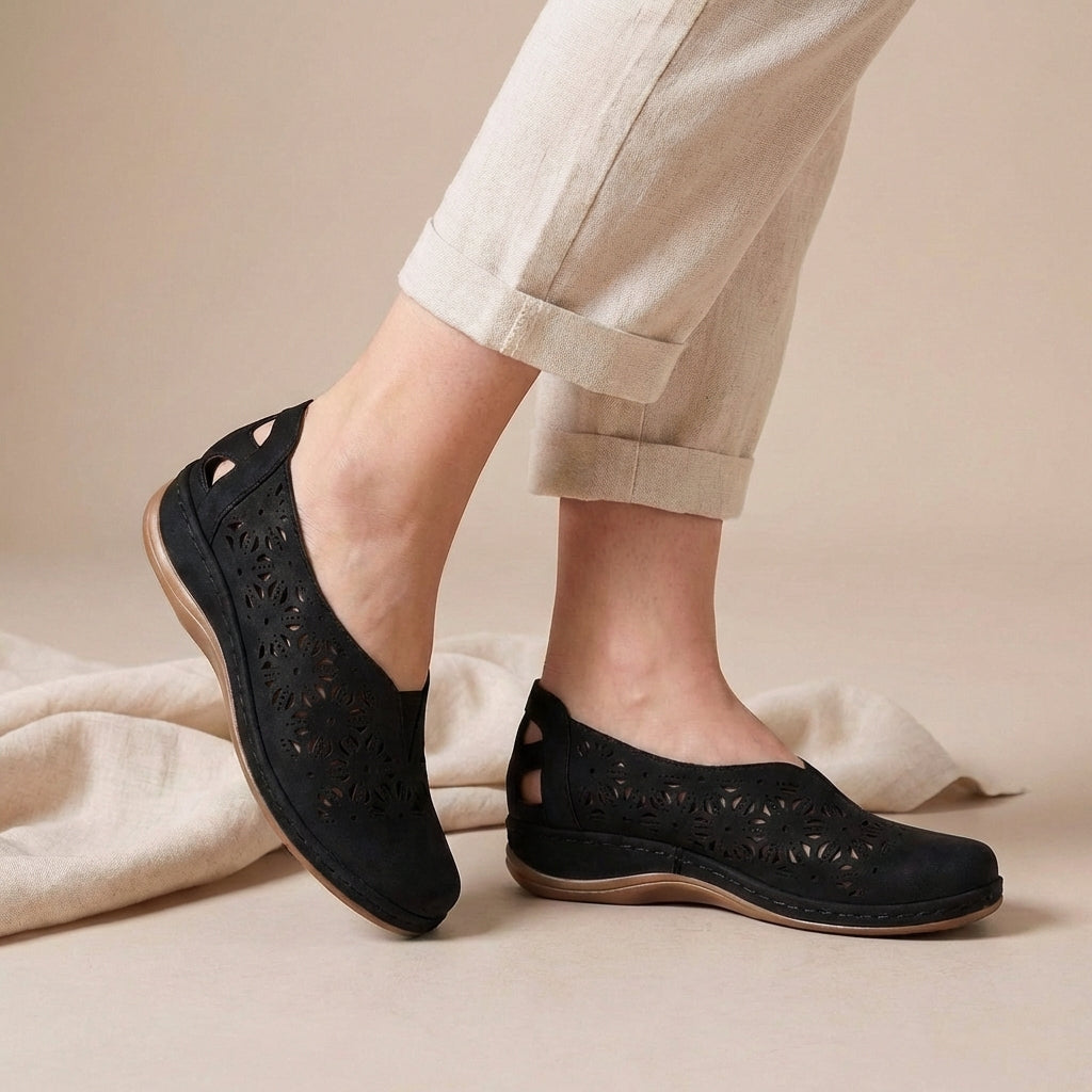 Breathable Cutout Comfort Flats for Effortless Summer Days