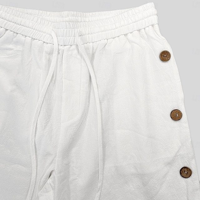 Men��s Breathable Linen Shorts �C Elastic Waist, Beach & Daily Wear