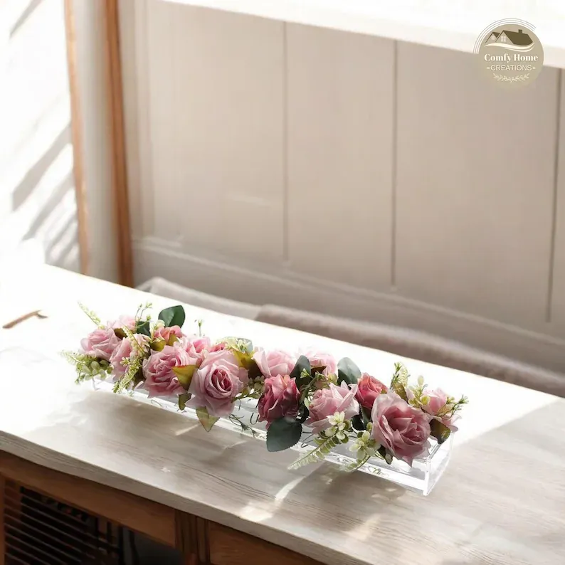 Clear Acrylic Flower Vase for Table Decoration Modern Flower Holder