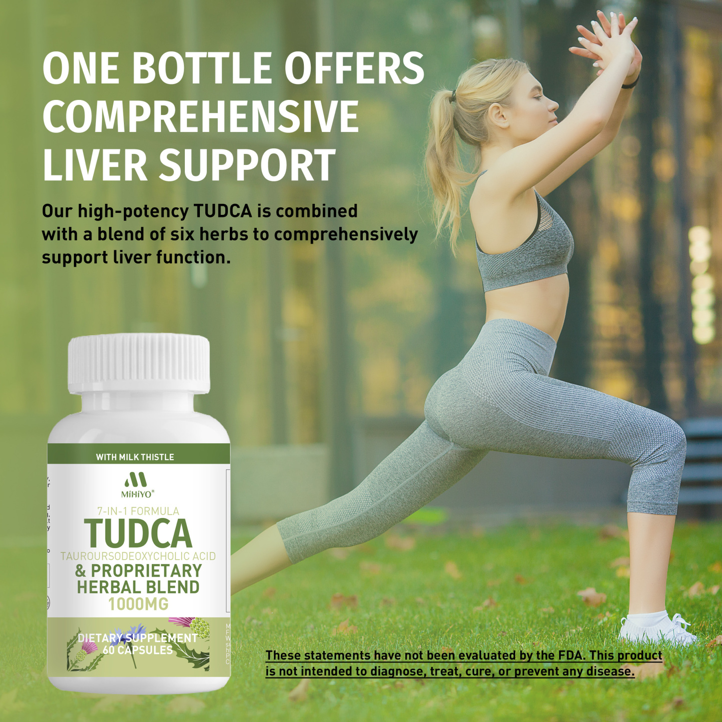 TUDCA Supplement 1000mg – Bile Salts and Liver Support with Milk Thistle