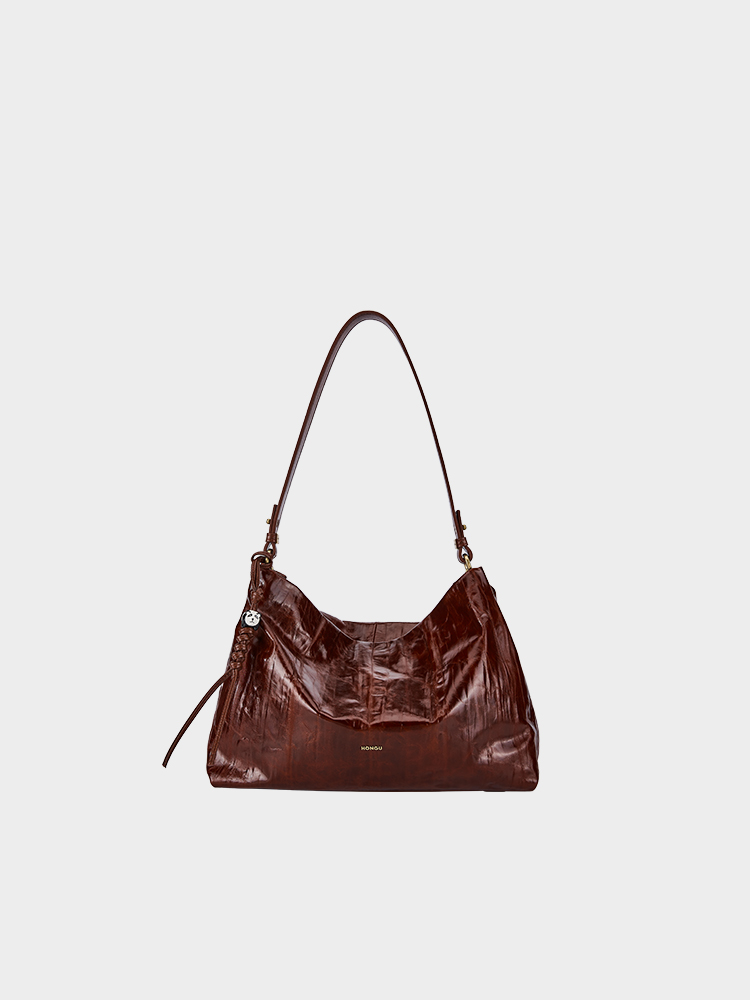 Oil wax single-shoulder bag