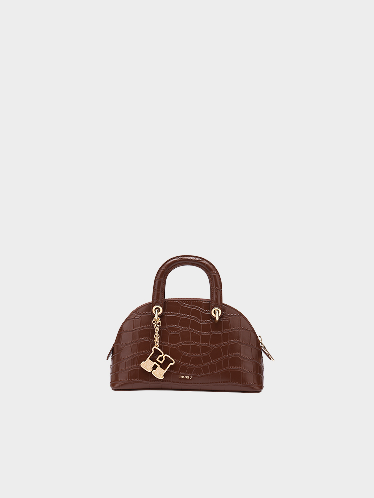Croc-Embossed Shell Bag