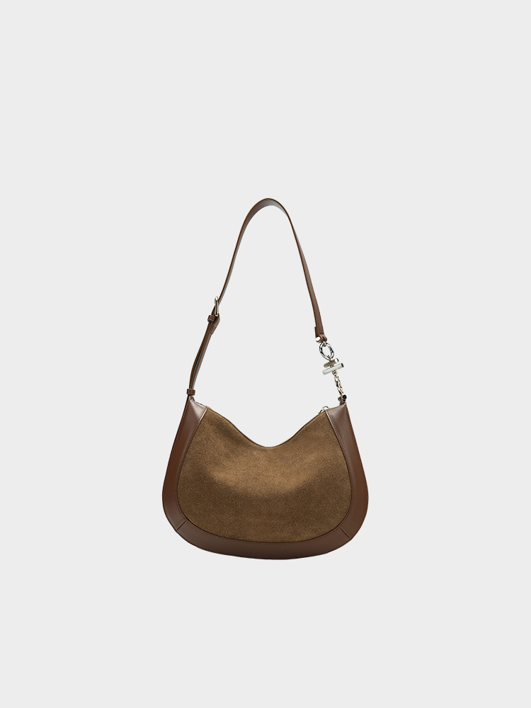 Faux Suede Crossbody Bag