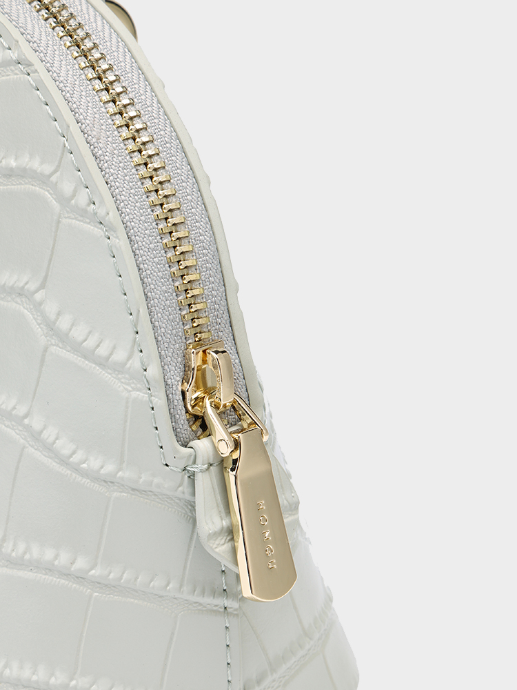 Croc-Embossed Shell Bag