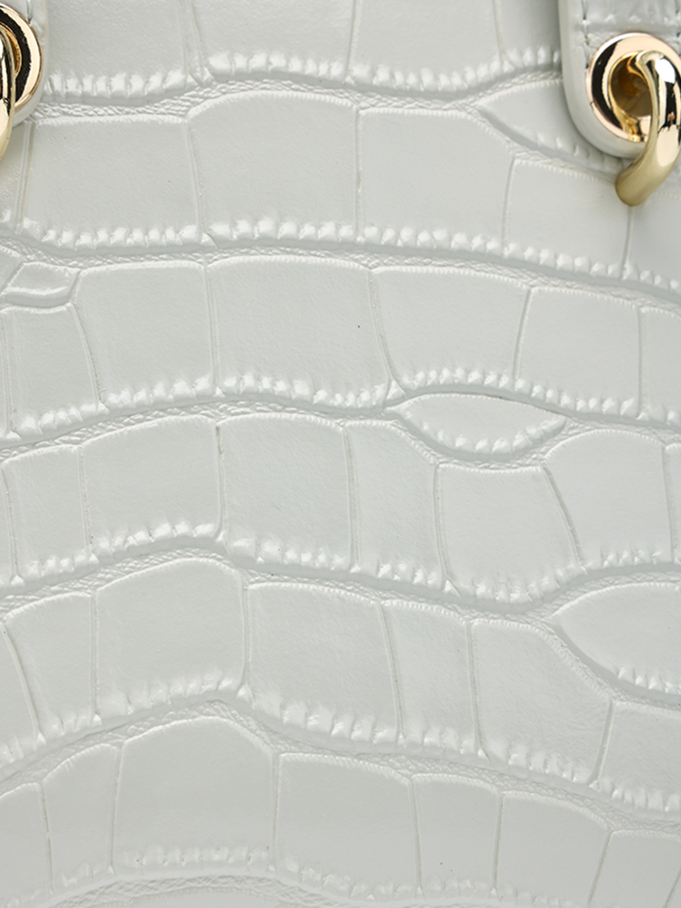 Croc-Embossed Shell Bag