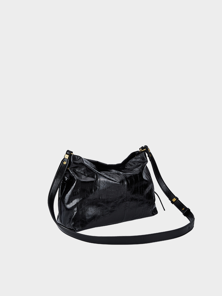 Oil wax single-shoulder bag