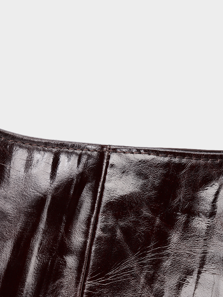 Oil wax leather single-shoulder bag