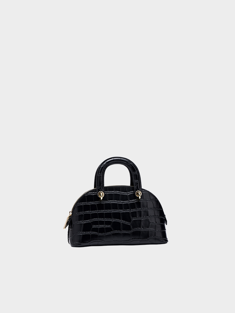 Croc-Embossed Shell Bag