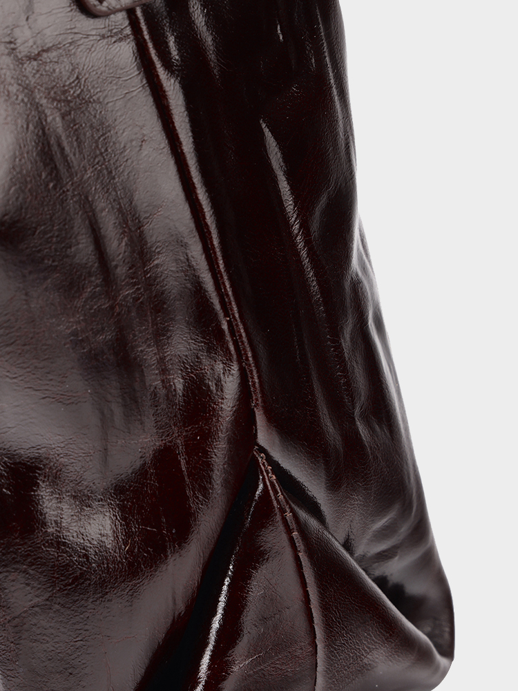 Oil wax leather single-shoulder bag