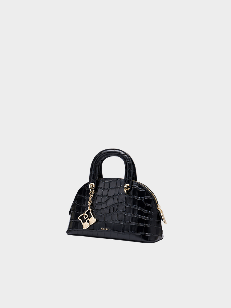 Croc-Embossed Shell Bag