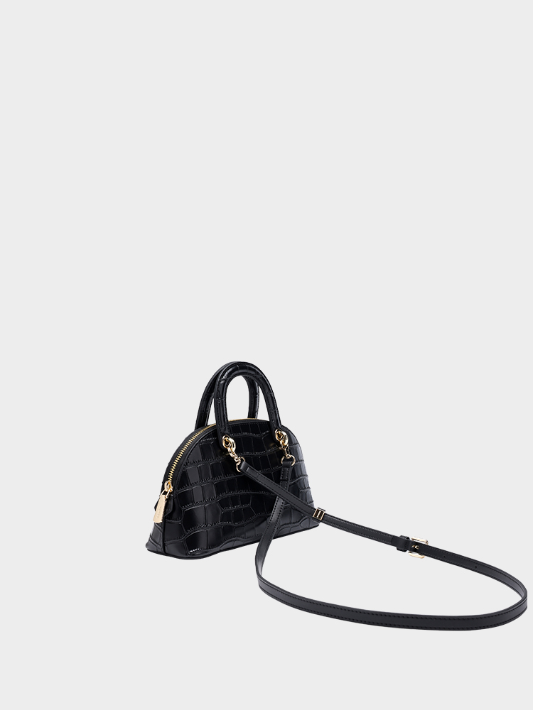 Croc-Embossed Shell Bag