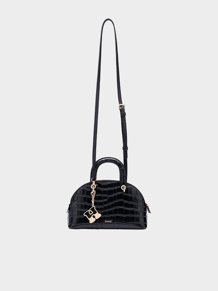 Croc-Embossed Shell Bag