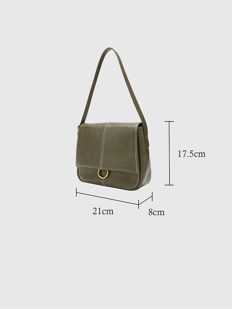 Vegetable-tanned cowhide crossbody bag