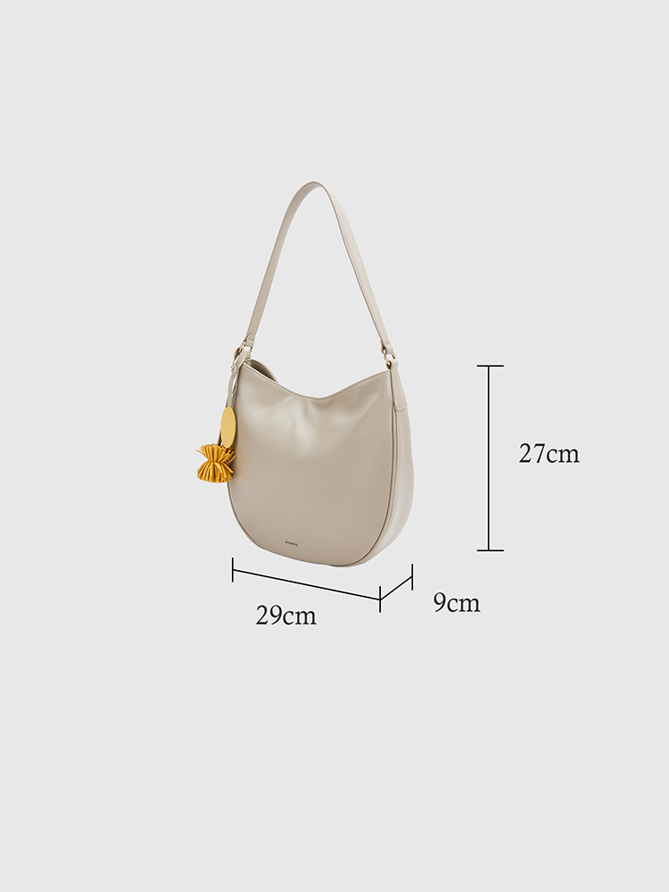 Single-shoulder semi-circular bag