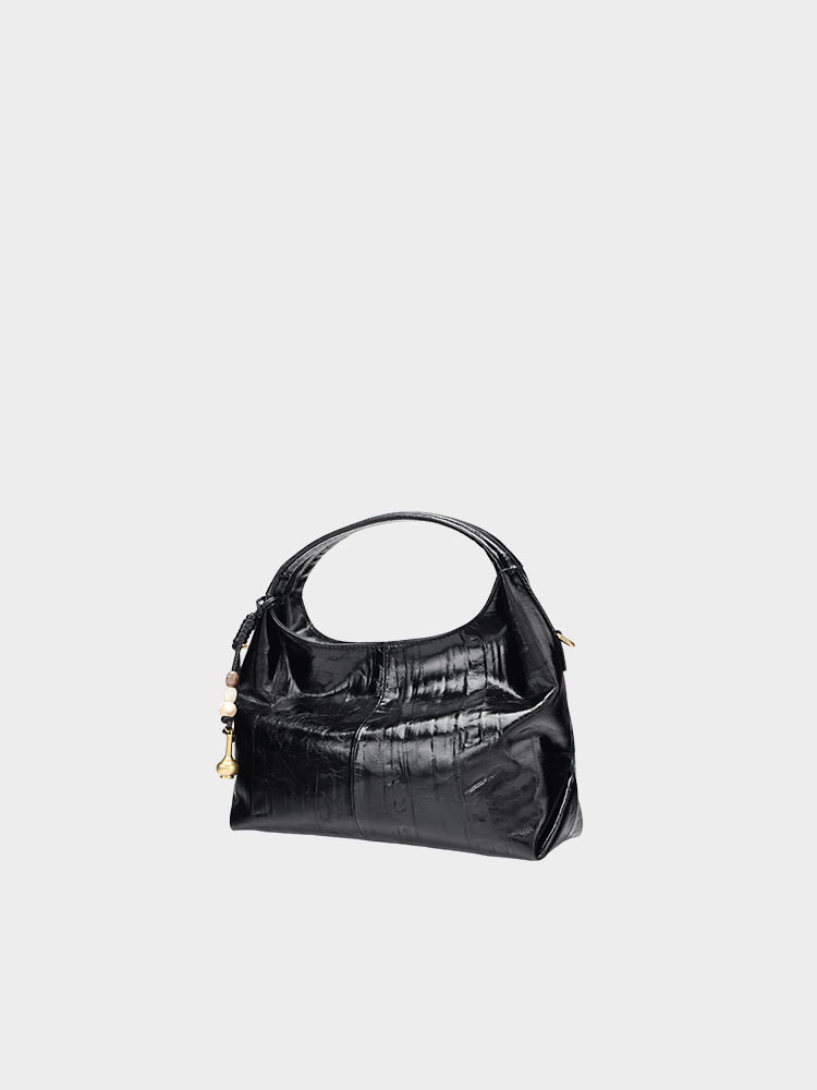 Oil wax leather single-shoulder bag