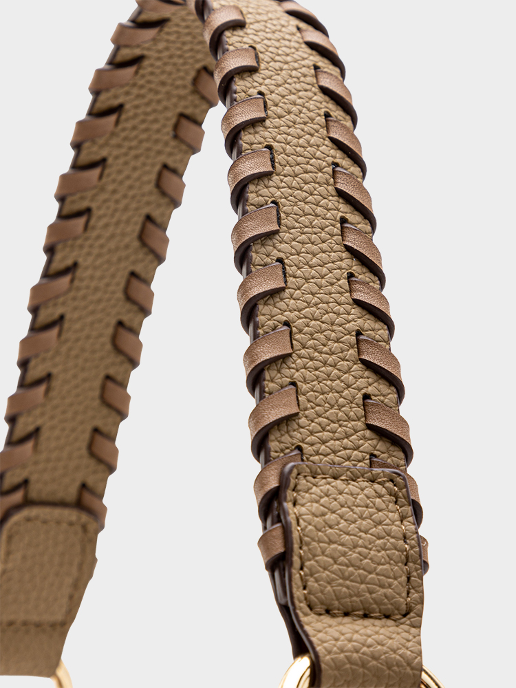 Woven Strap Crescent Bag