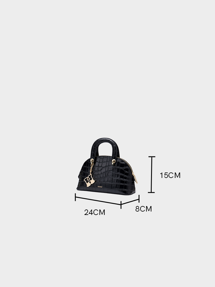 Croc-Embossed Shell Bag