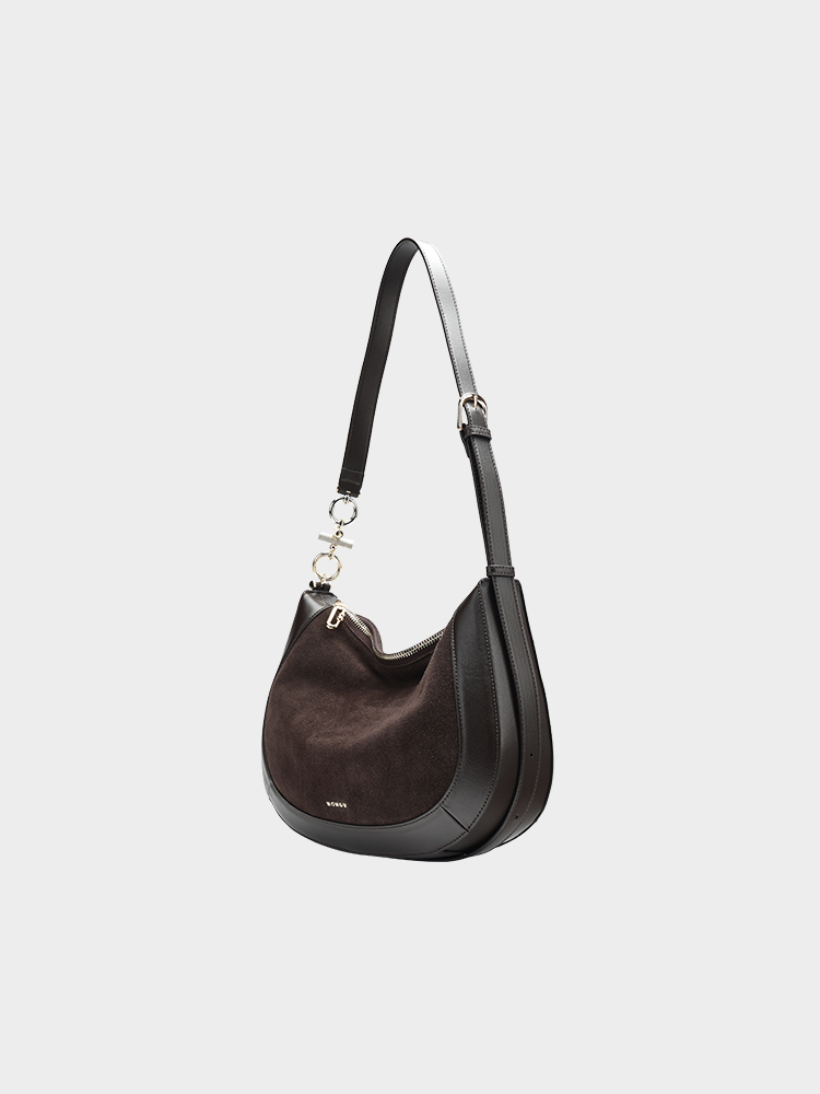 Faux Suede Crossbody Bag