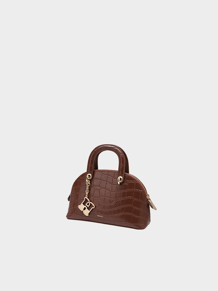 Croc-Embossed Shell Bag