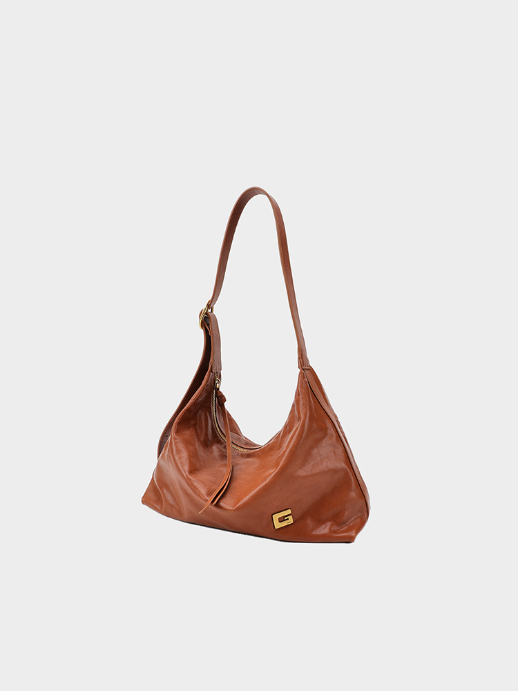 Vegetable-Tanned Hobo Bag