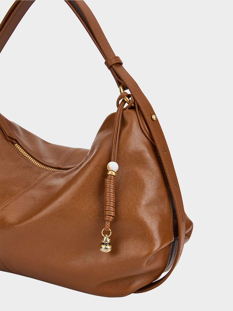 Leather Half-Moon Bag