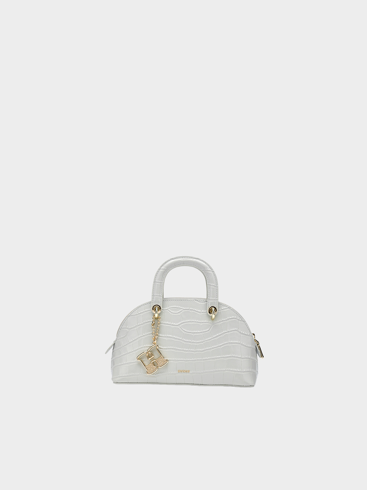 Croc-Embossed Shell Bag