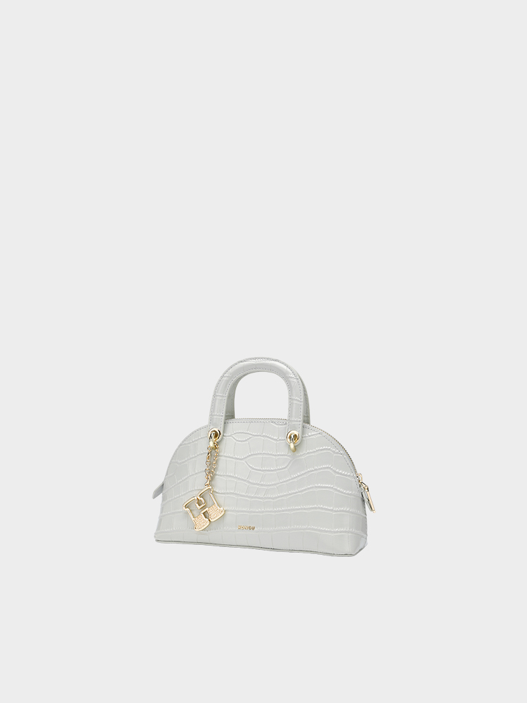 Croc-Embossed Shell Bag
