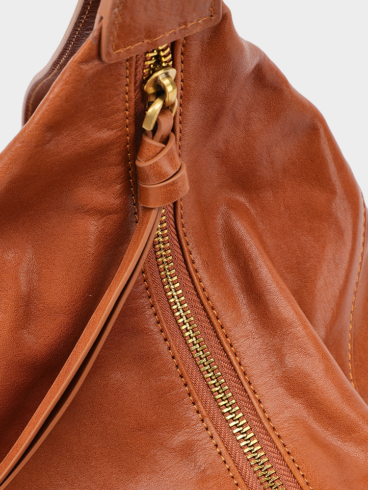 Vegetable-Tanned Hobo Bag
